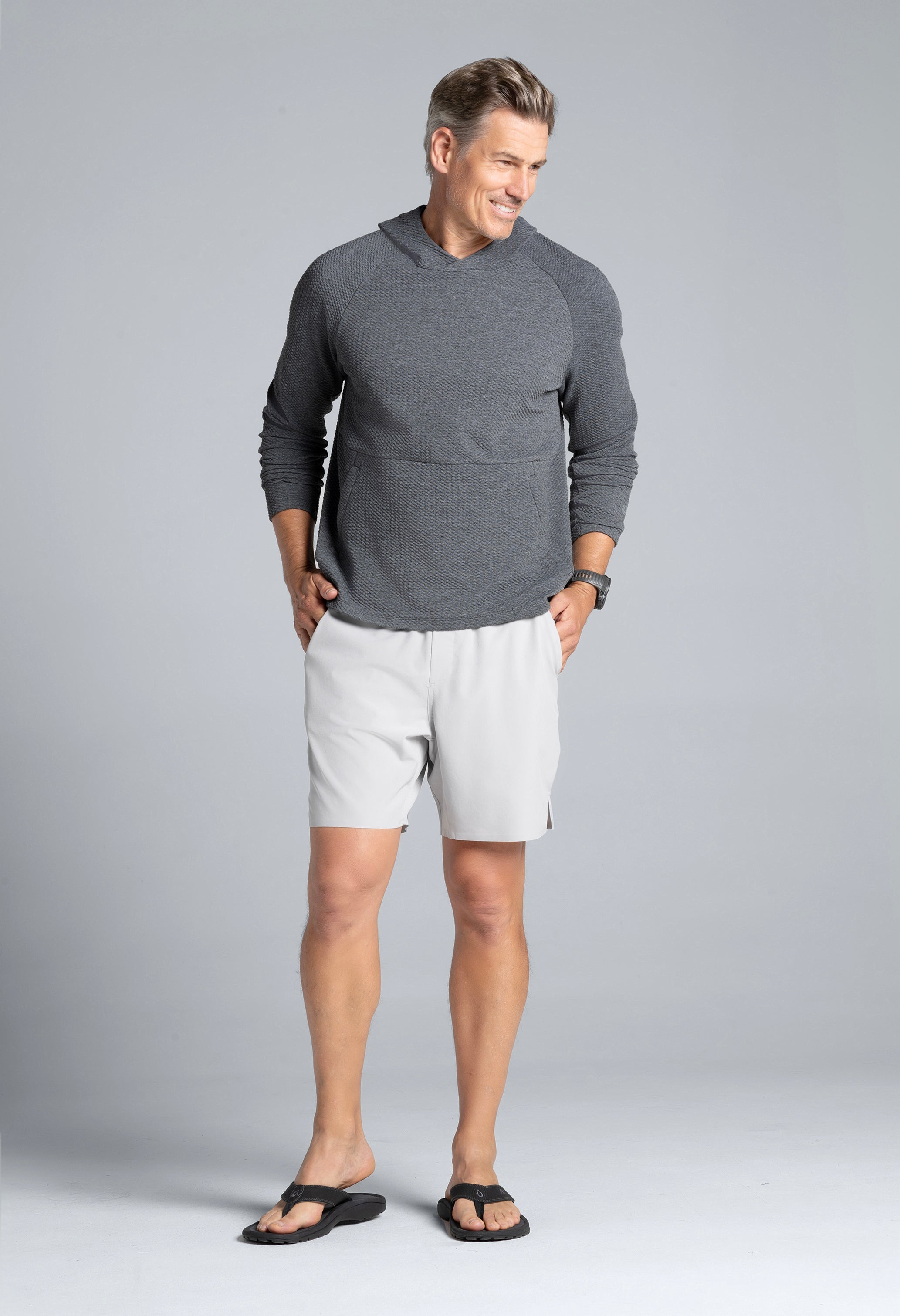 Solid Popcorn Stitch Hoody - 94001