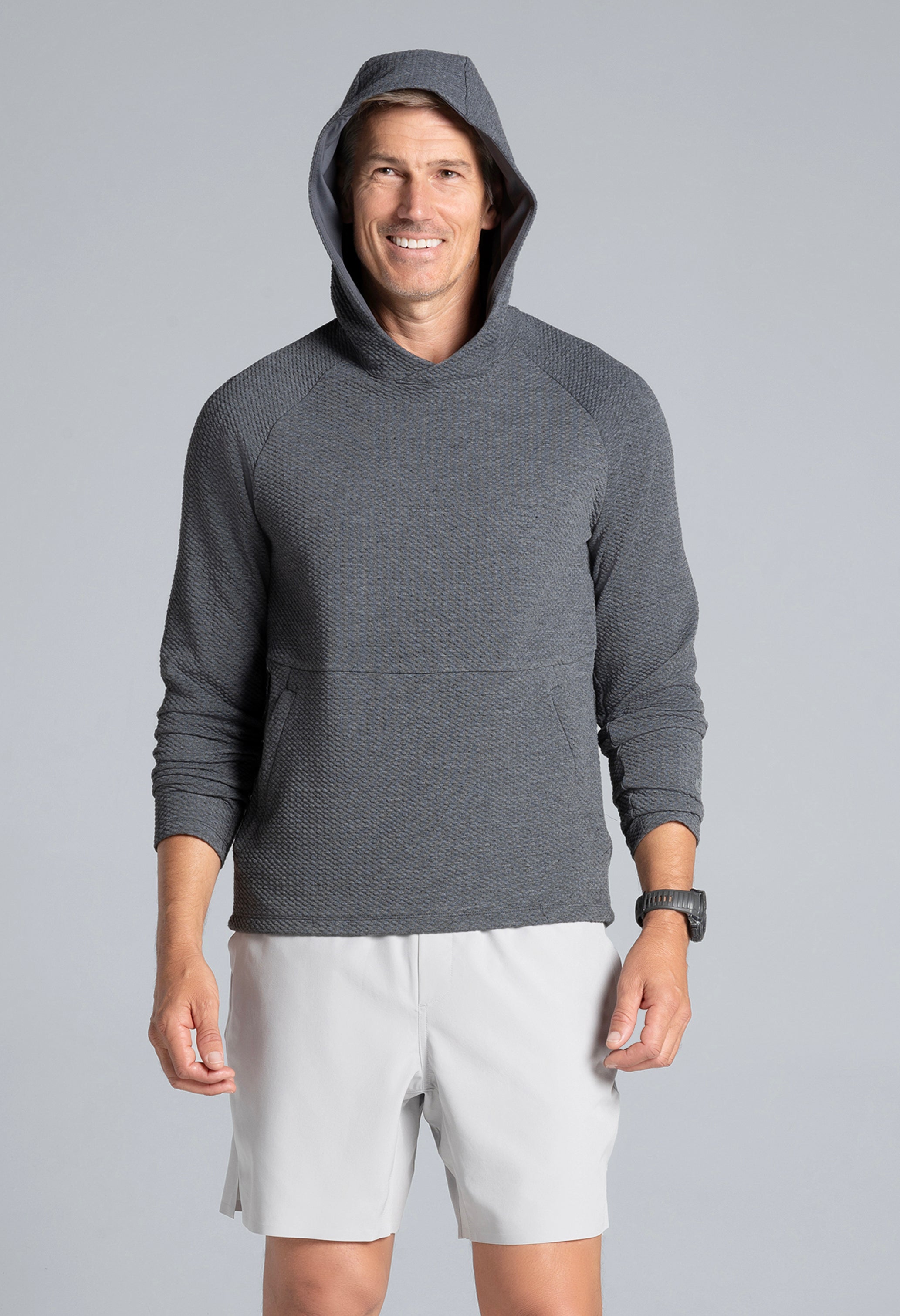 Solid Popcorn Stitch Hoody - 94001