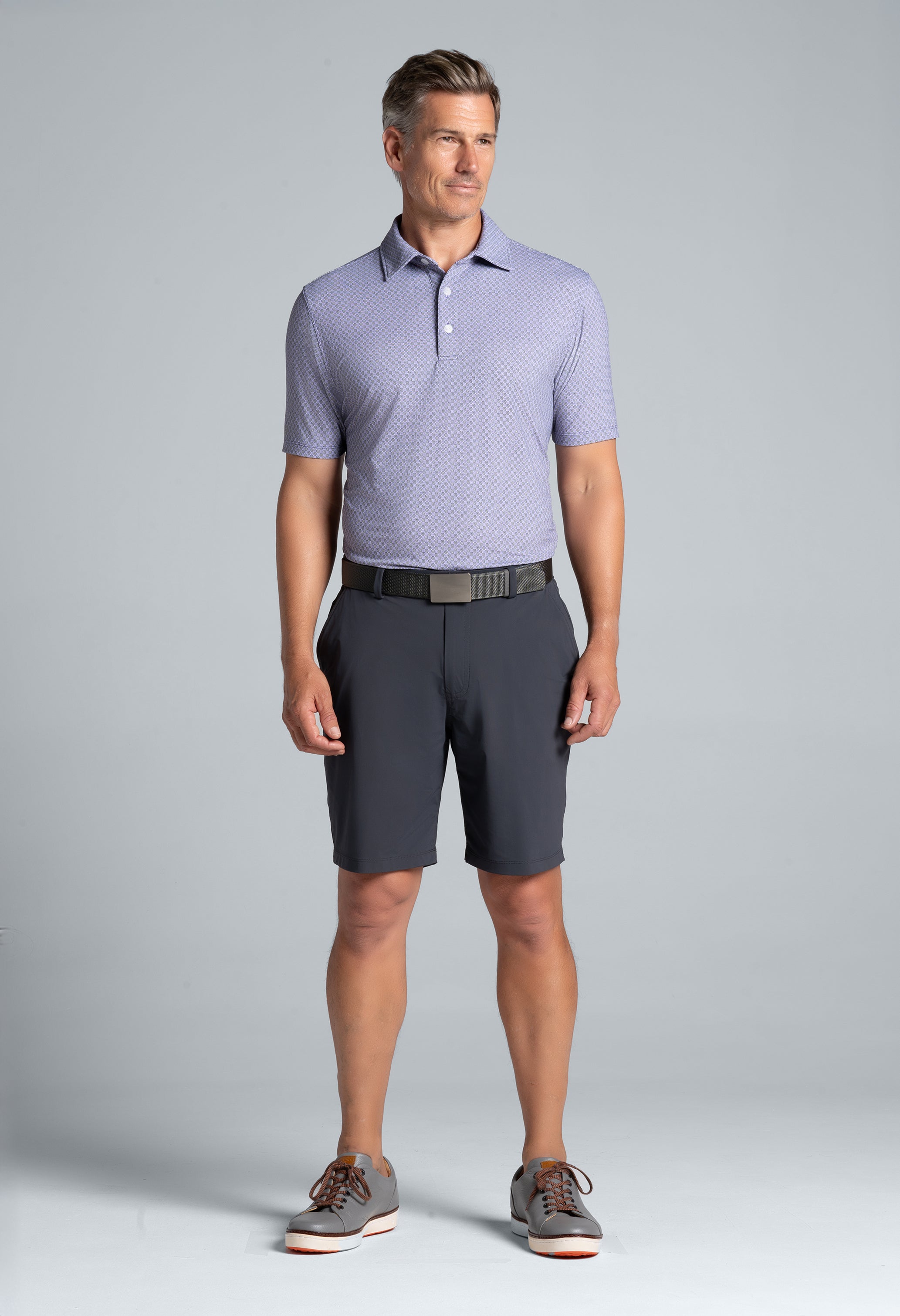 Square Spiral Print Short Sleeve Polo – 94169 (Modern Fit)