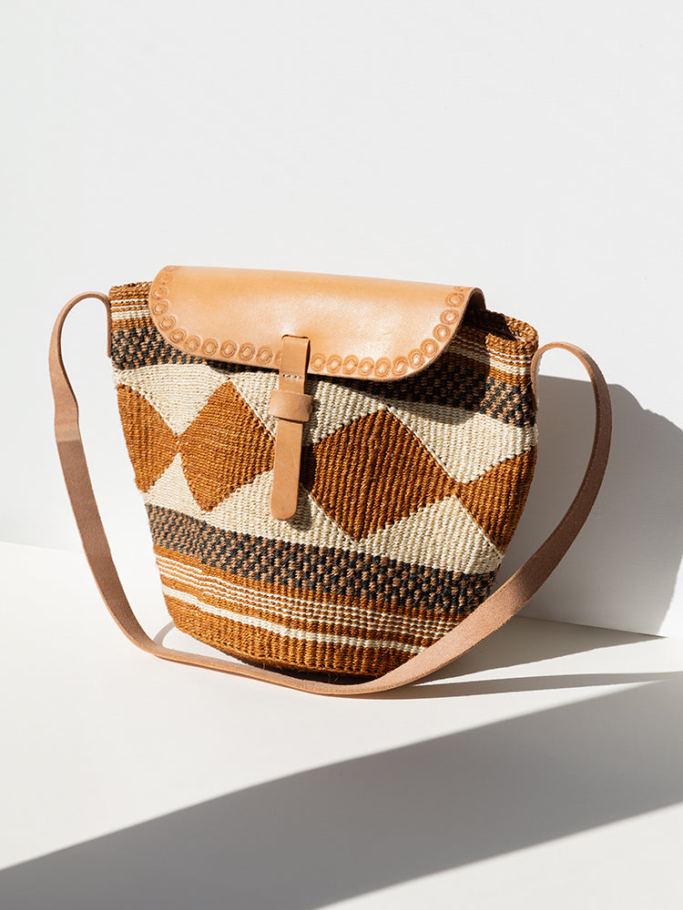 Jenna Bee Geometric Sisal Basket Bag